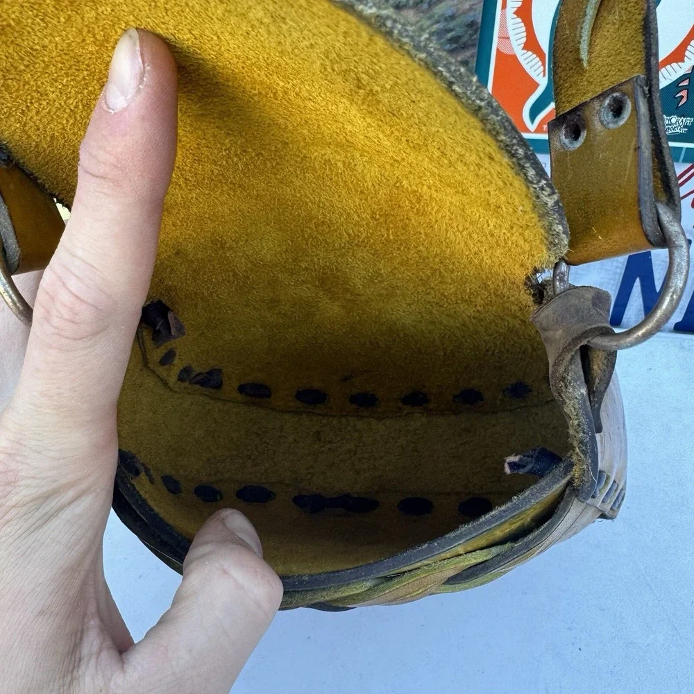 Vintage 1960s‎  Handmade Leather Saddlebag Braided Tuck on Front